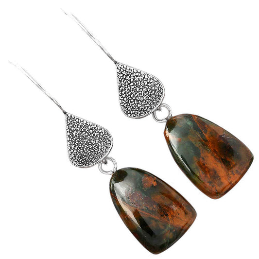 Natural Turkish Rainforest Chrysocolla Earrings E-1094 SDE88338