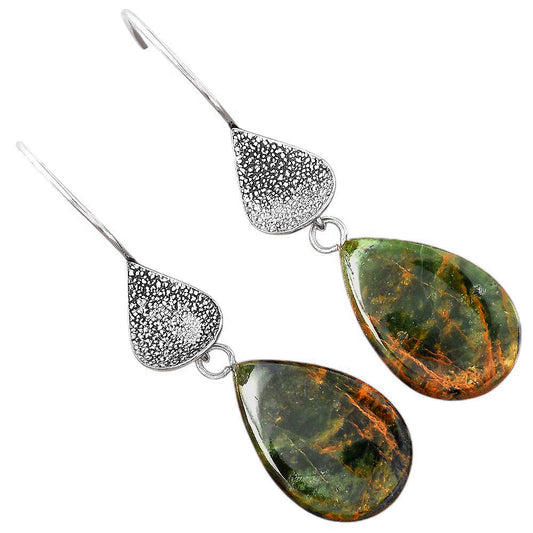 Natural Turkish Rainforest Chrysocolla Earrings E-1094 SDE88339