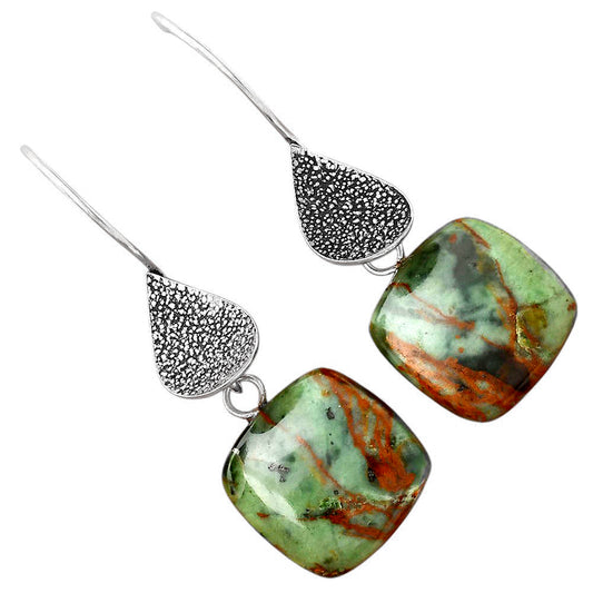 Natural Turkish Rainforest Chrysocolla Earrings E-1094 SDE88346