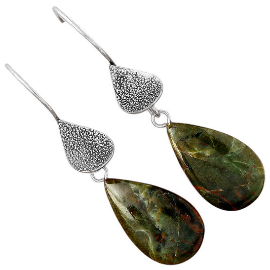 Natural Turkish Rainforest Chrysocolla Earrings E-1094 SDE88354