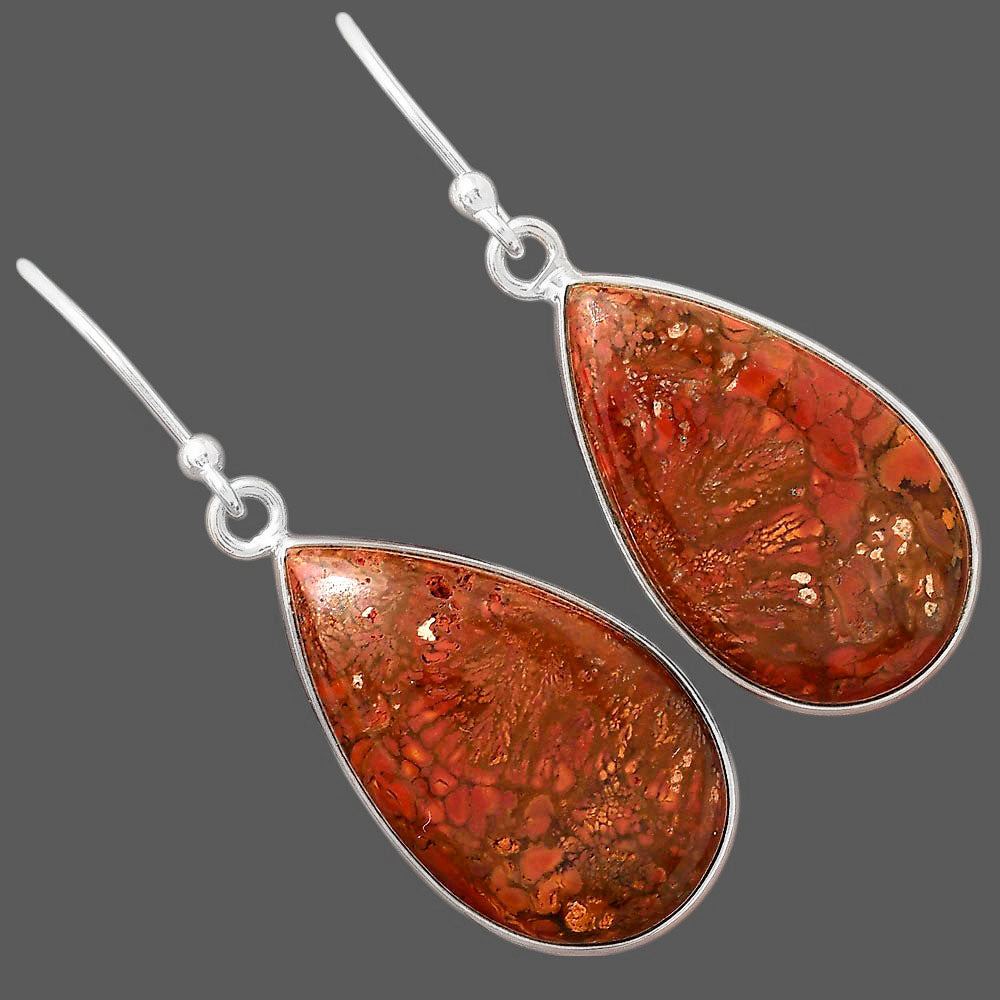 Natural Red Moss Agate Earrings E-1001 SDE88418