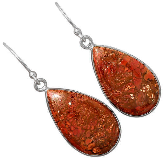 Natural Red Moss Agate Earrings E-1001 SDE88418