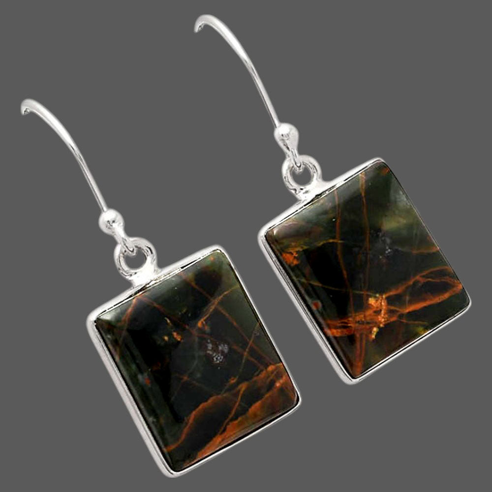 Natural Turkish Rainforest Chrysocolla Earrings E-1001 SDE88439