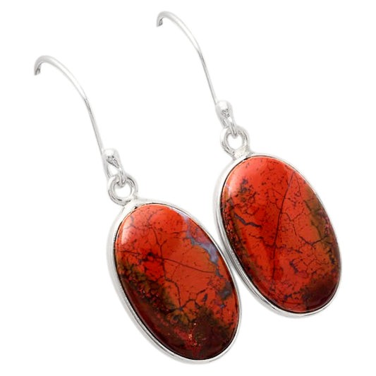 Natural Red Moss Agate Earrings E-1001 SDE88505