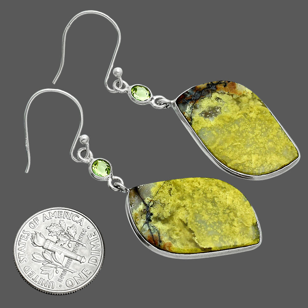 Green Opal Madagascar & Peridot Earrings E-1002 SDE88580