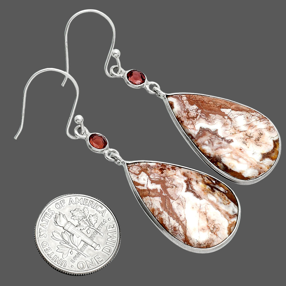 Rosetta Picture Jasper & Garnet Earrings E-1002 SDE88609