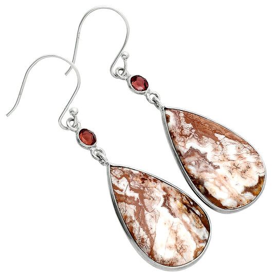 Rosetta Picture Jasper & Garnet Earrings E-1002 SDE88609