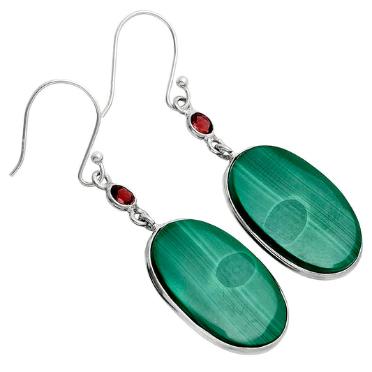 Malachite Eye - Congo & Garnet Earrings E-1002 SDE88658