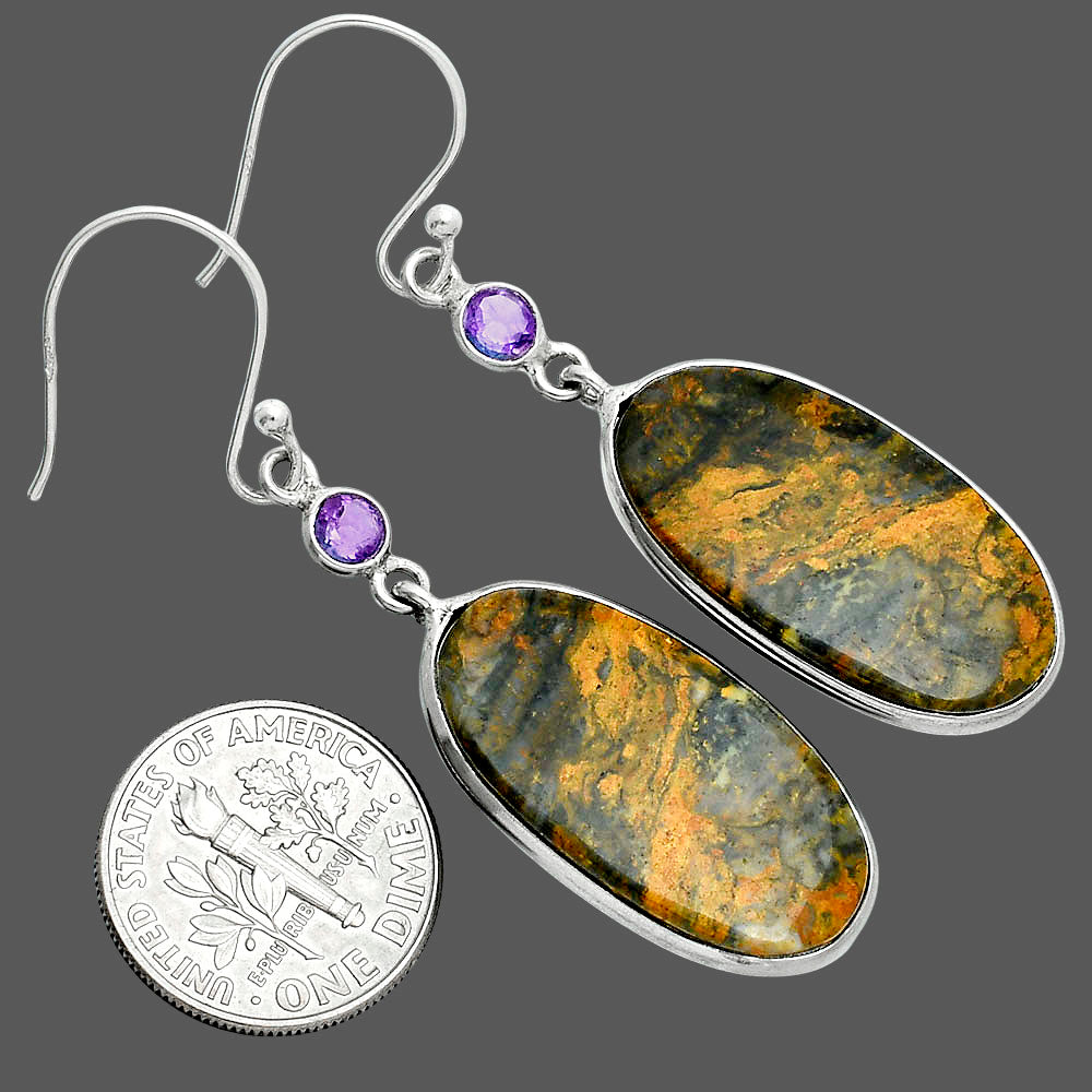 Natural Eclipse & Amethyst Earrings E-1002 SDE88694