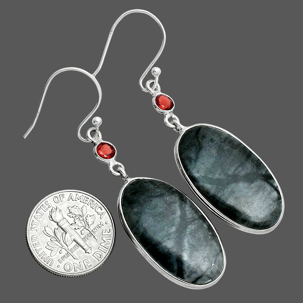 Natural Picasso Jasper & Garnet Earrings E-1002 SDE88732