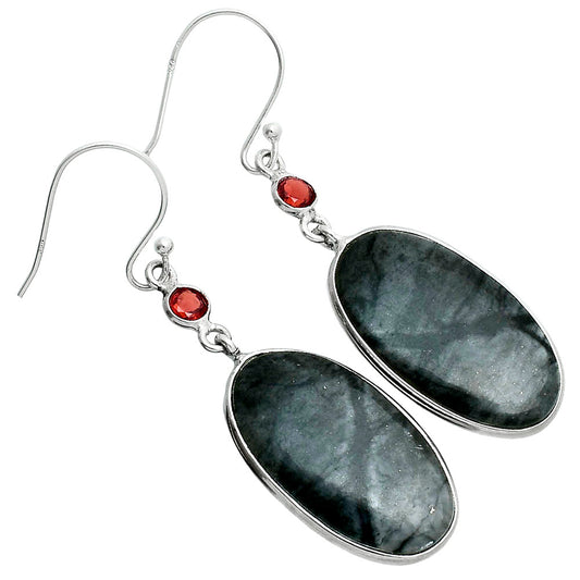 Natural Picasso Jasper & Garnet Earrings E-1002 SDE88732