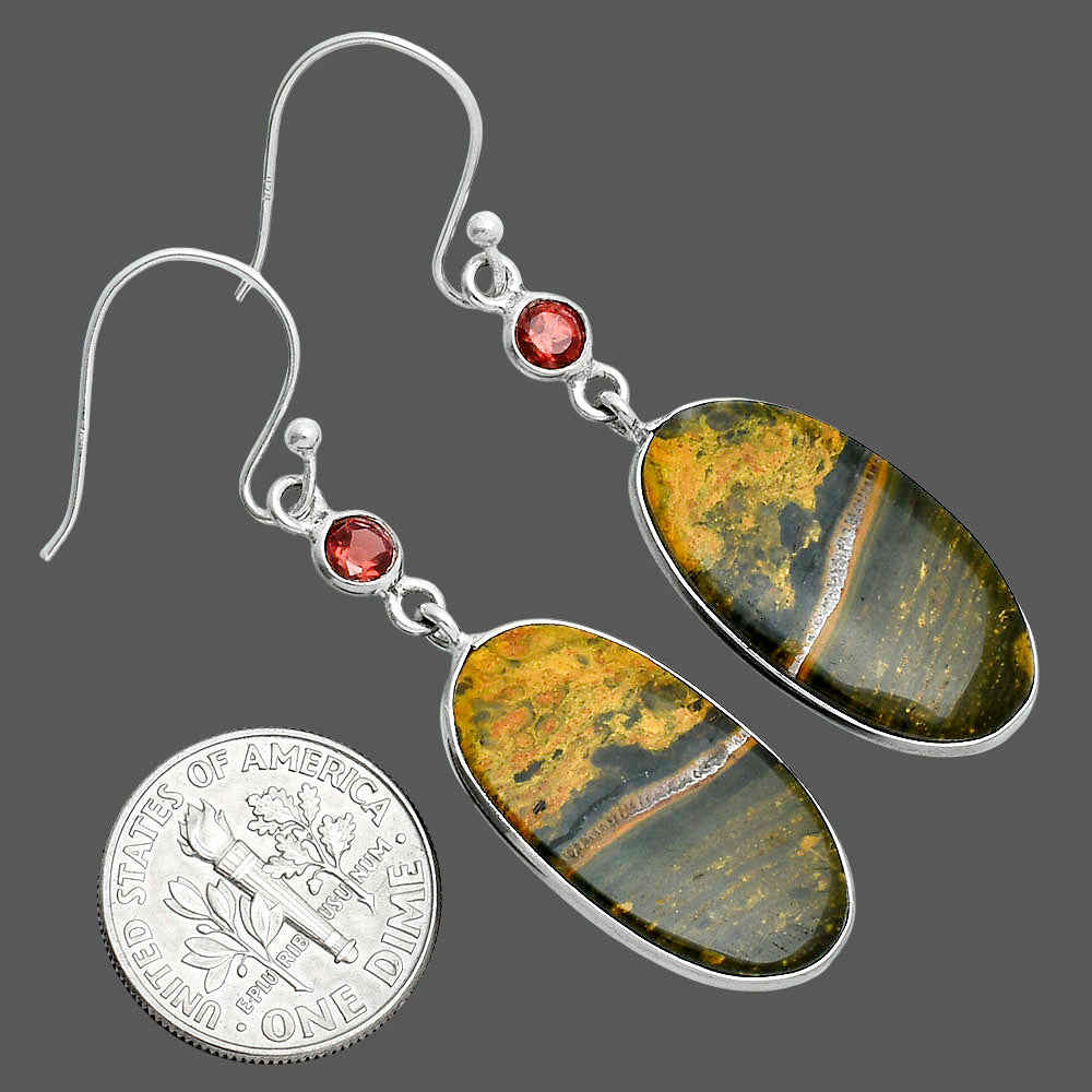 Natural Eclipse & Garnet Earrings E-1002 SDE88742