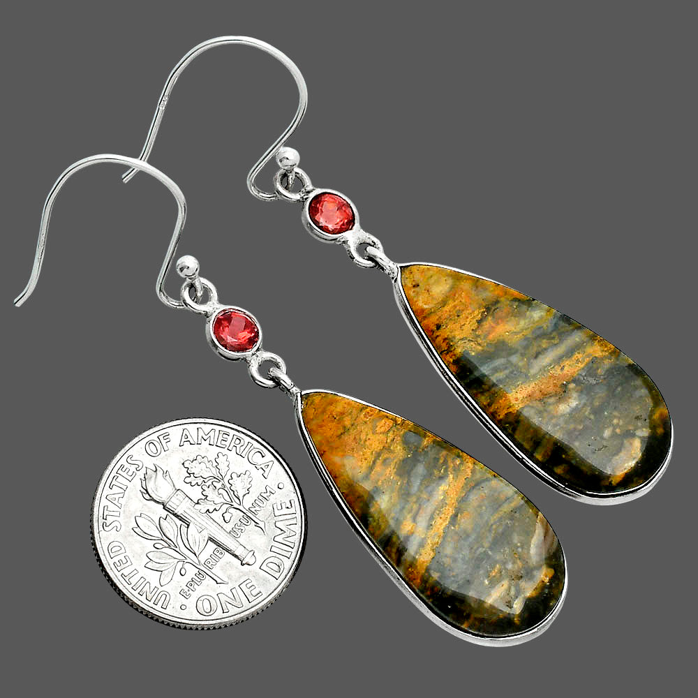 Natural Eclipse & Garnet Earrings E-1002 SDE88797