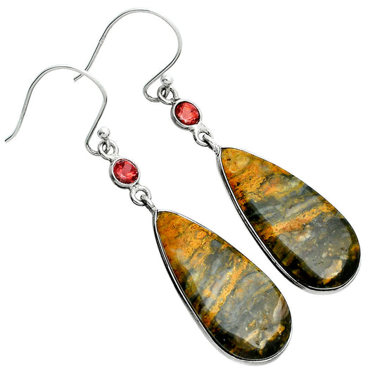 Natural Eclipse & Garnet Earrings E-1002 SDE88797