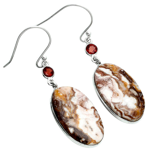 Rosetta Picture Jasper & Garnet Earrings E-1002 SDE89080