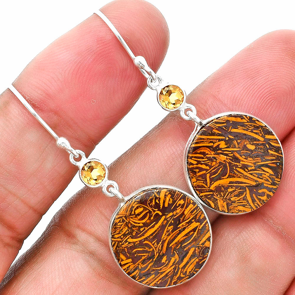 Coquina Fossil Jasper & Citrine Earrings E-1002 SDE89125