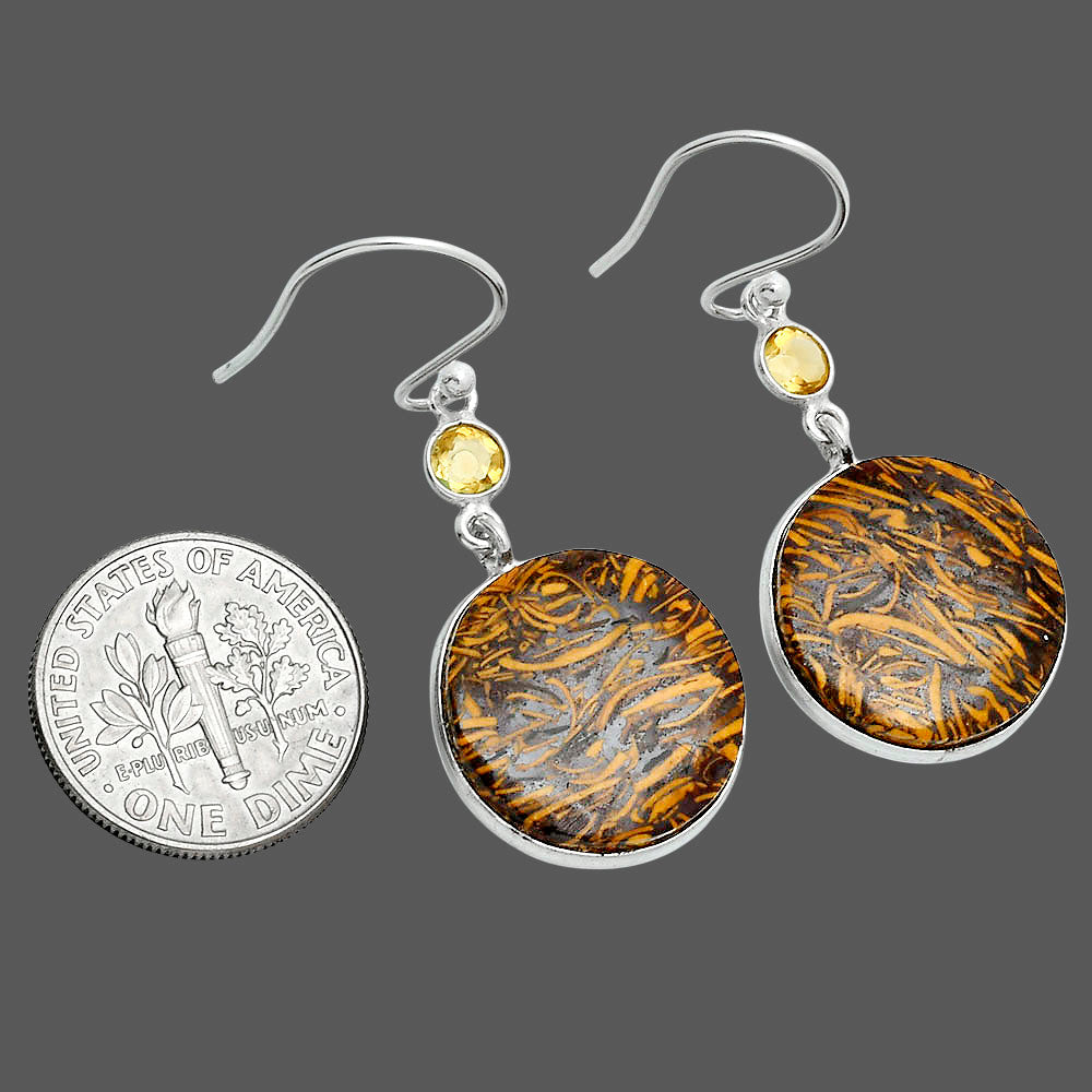 Coquina Fossil Jasper & Citrine Earrings E-1002 SDE89125