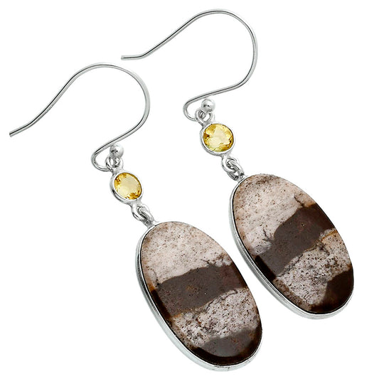 Natural Coconut Jasper & Citrine Earrings E-1002 SDE89126
