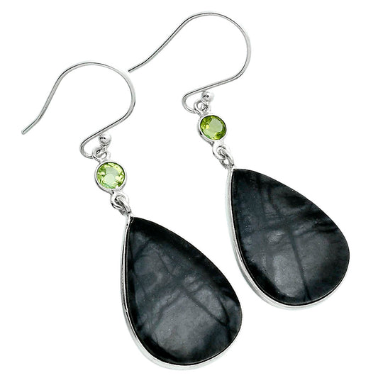Natural Picasso Jasper & Peridot Earrings E-1002 SDE89141