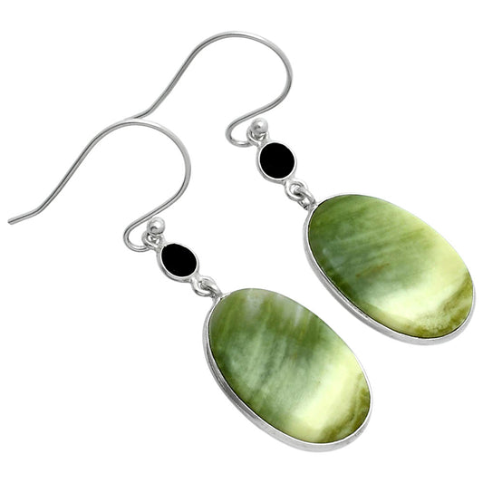 Saturn Chalcedony & Black Onyx Earrings E-1002 SDE89282