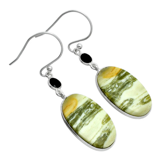 Saturn Chalcedony & Black Onyx Earrings E-1002 SDE89286