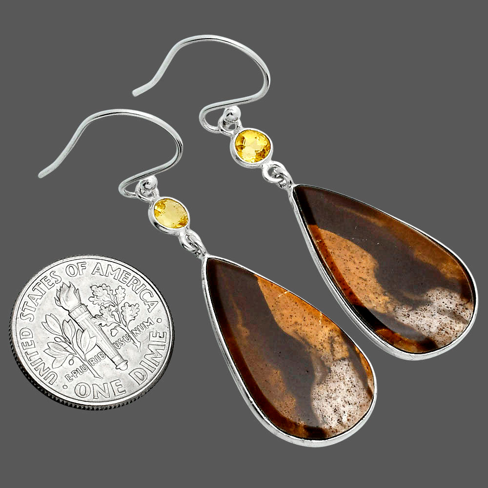 Natural Coconut Jasper & Citrine Earrings E-1002 SDE89320