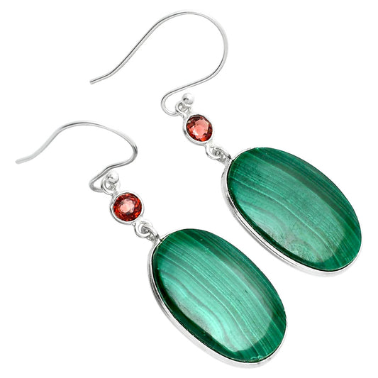 Malachite Eye - Congo & Garnet Earrings E-1002 SDE89390