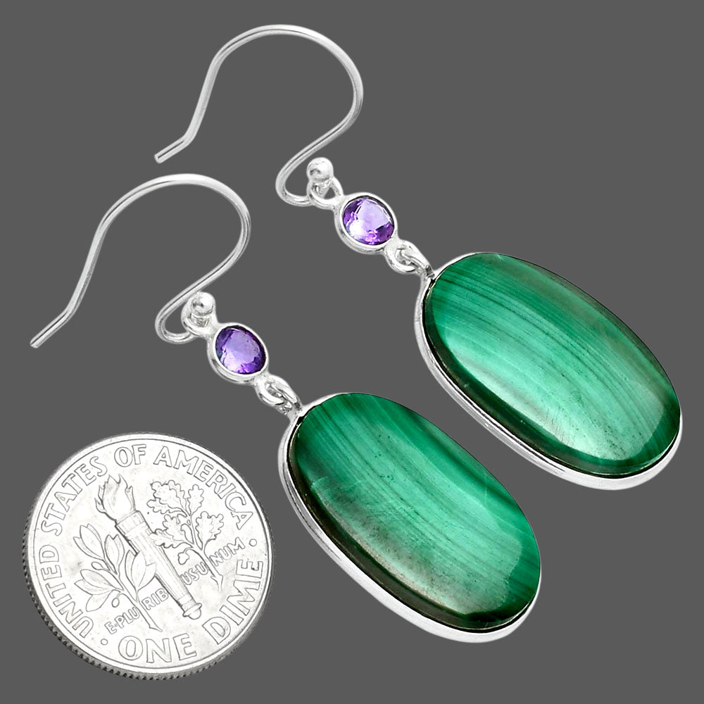 Malachite Eye - Congo & Amethyst Earrings E-1002 SDE89419