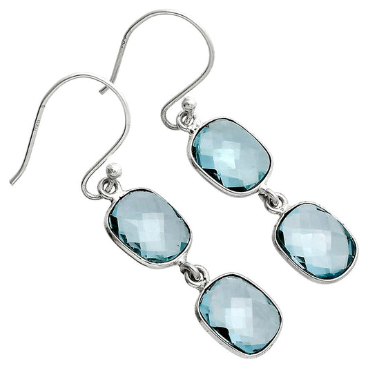 Sky Blue Topaz Checker Briolette Earrings E-1006 SDE89472