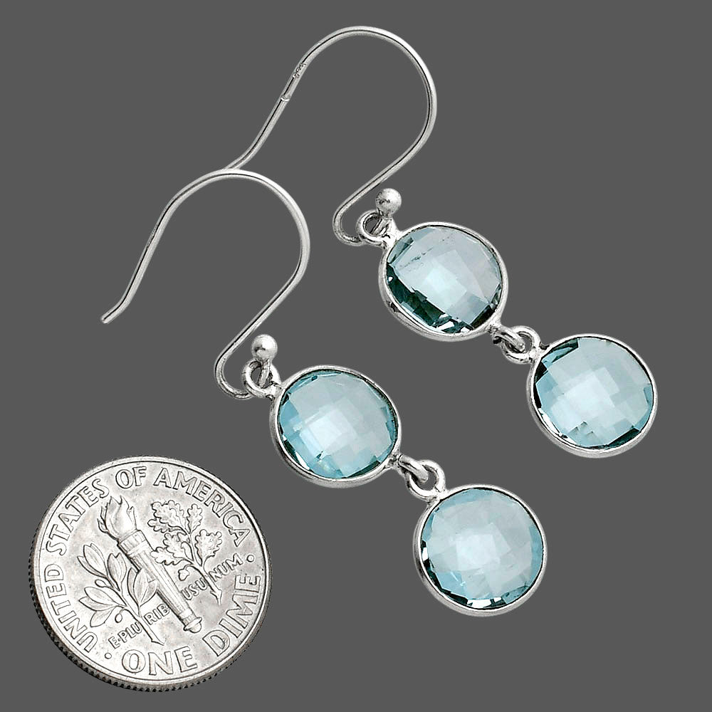 Sky Blue Topaz Checker Briolette Earrings E-1006 SDE89478