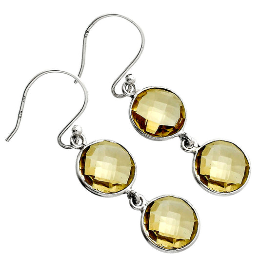 Natural Citrine Checker Briolette Earrings E-1006 SDE89485