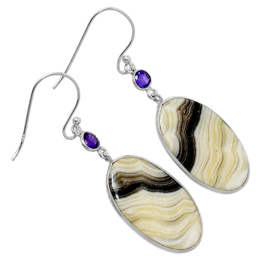 Natural Prairie Agate & Amethyst Earrings E-1002 SDE89797