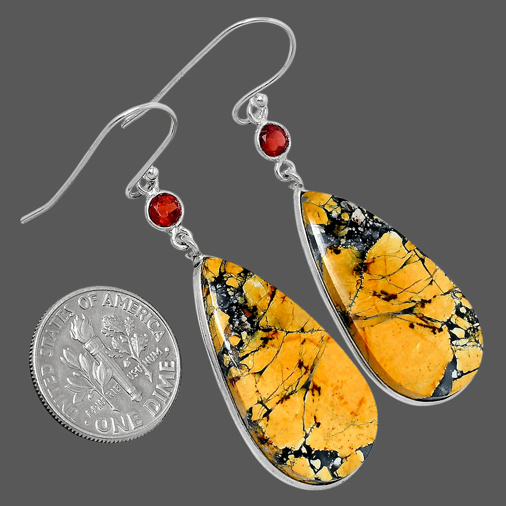 Maligano Jasper - Indonesia & Garnet Earrings E-1002 SDE89806