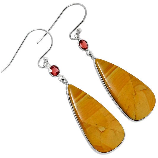 Natural Picture Jasper & Garnet Earrings E-1002 SDE89808