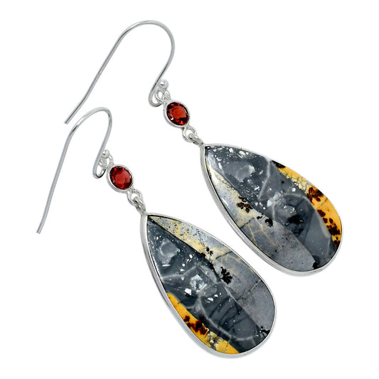Maligano Jasper - Indonesia & Garnet Earrings E-1002 SDE89824