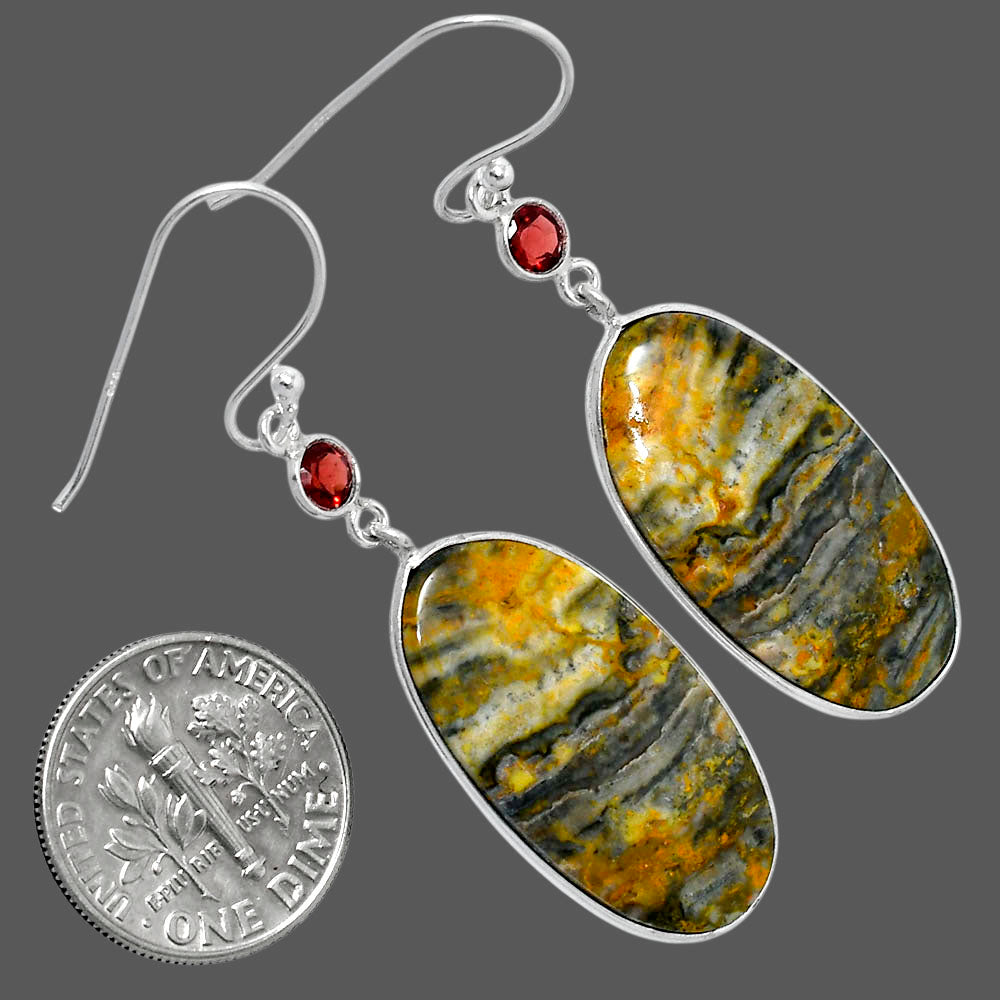 Natural Eclipse & Garnet Earrings E-1002 SDE89832