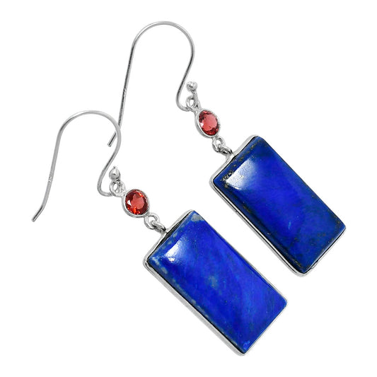 Lapis Lazuli - Afghanistan & Garnet Earrings E-1002 SDE89874