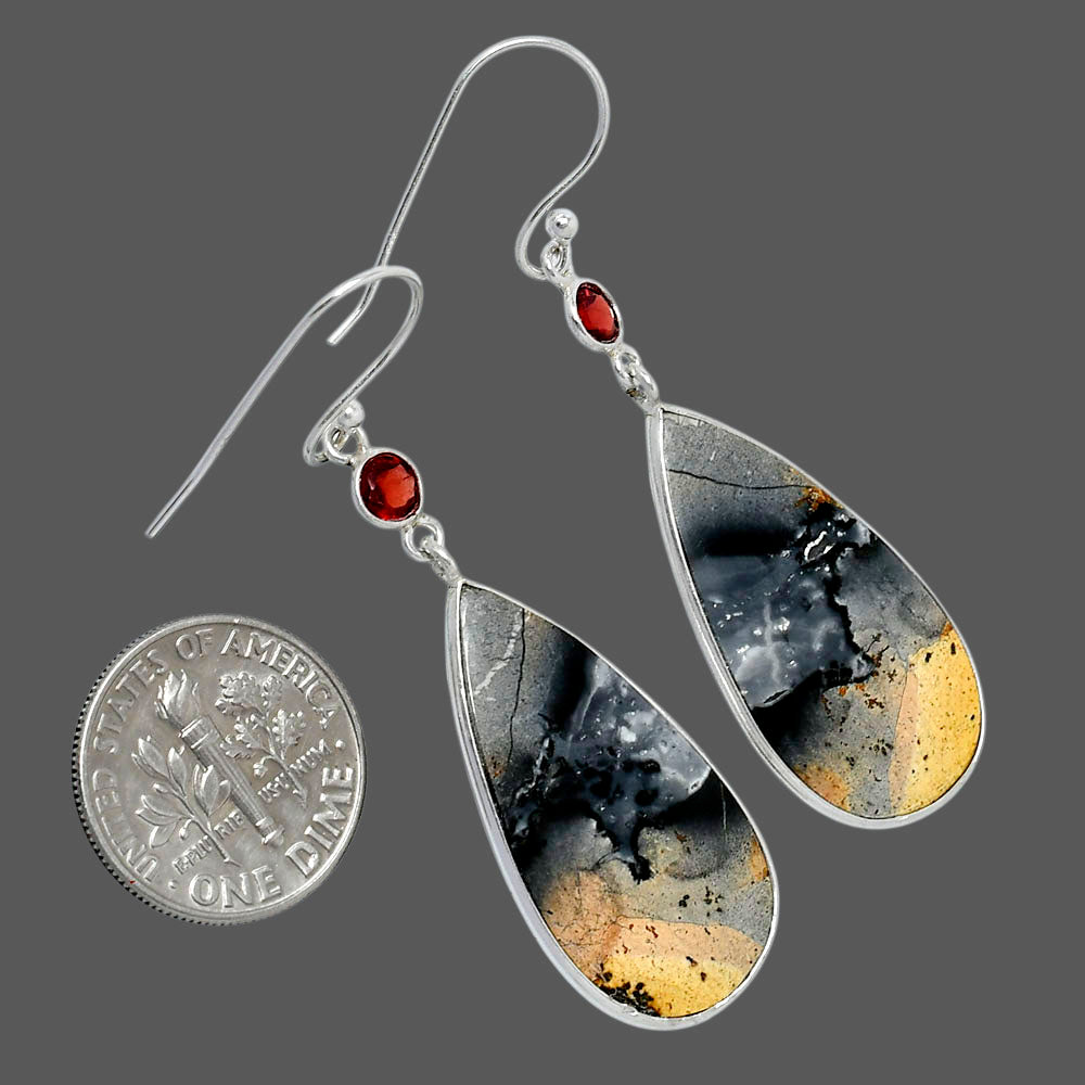 Maligano Jasper - Indonesia & Garnet Earrings E-1002 SDE89942