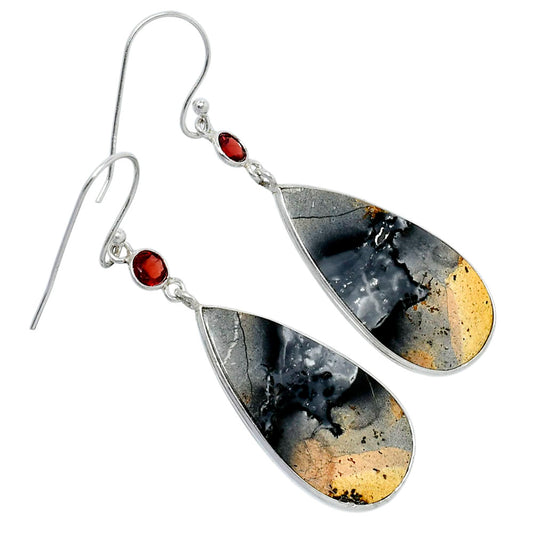 Maligano Jasper - Indonesia & Garnet Earrings E-1002 SDE89942