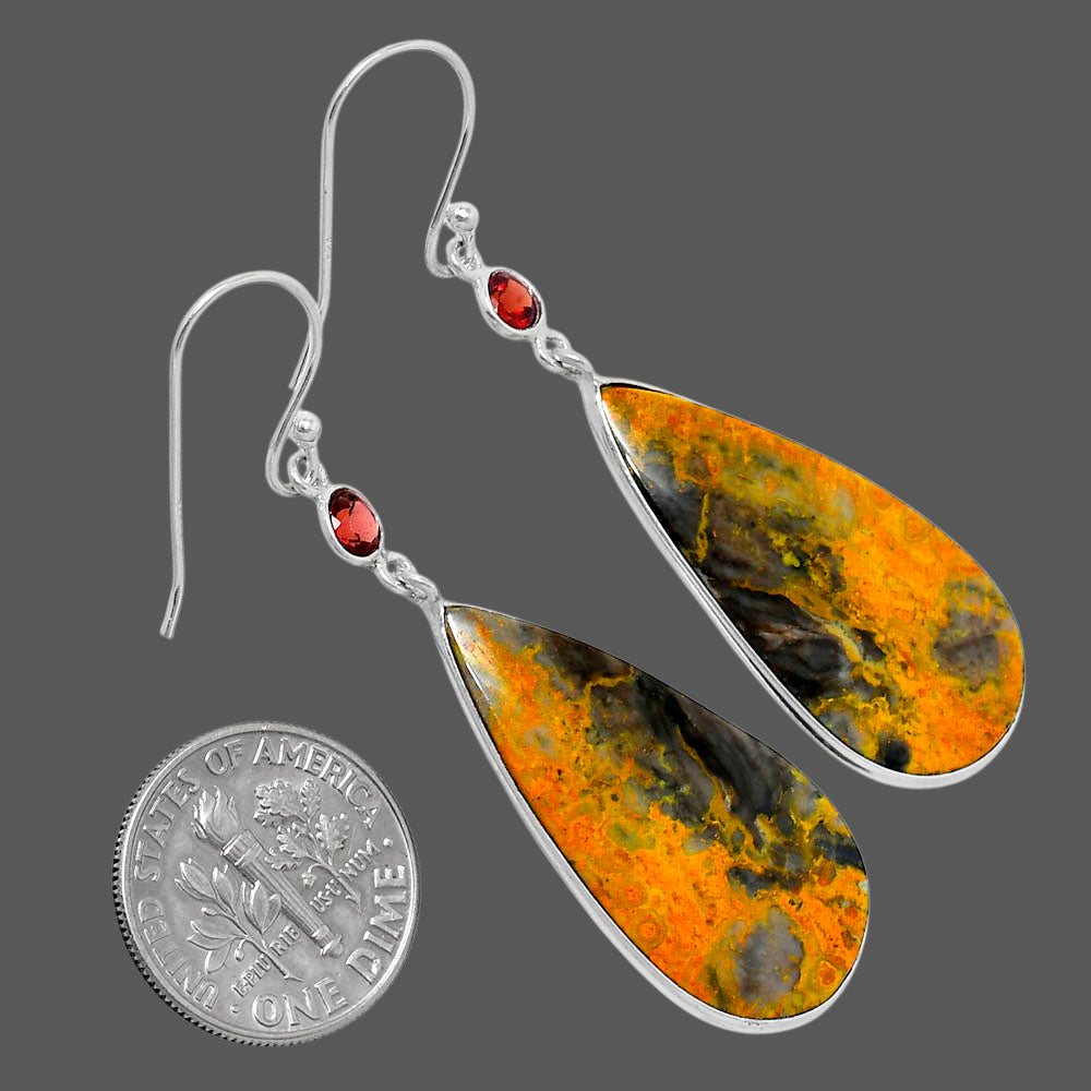 Natural Eclipse & Garnet Earrings E-1002 SDE89961