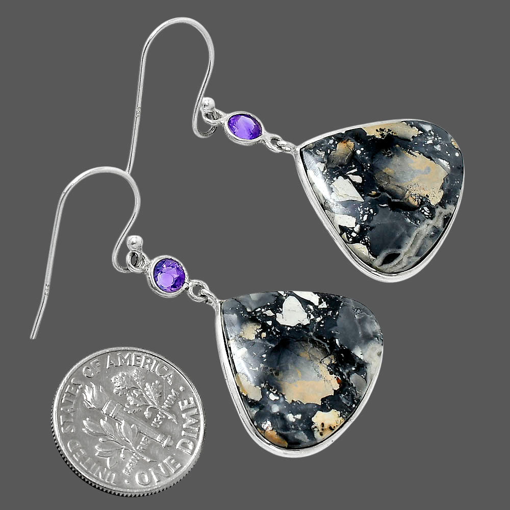Natural Maligano Jasper & Amethyst Earrings E-1002 SDE89996
