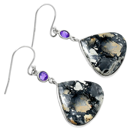 Natural Maligano Jasper & Amethyst Earrings E-1002 SDE89996