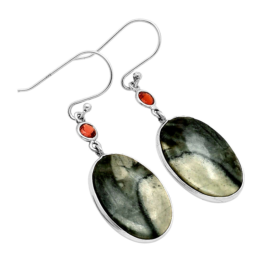 Picasso Jasper and Garnet Earrings E-1002 SDE90205
