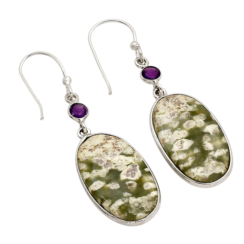 Peace Jade and Amethyst Earrings E-1002 SDE90289