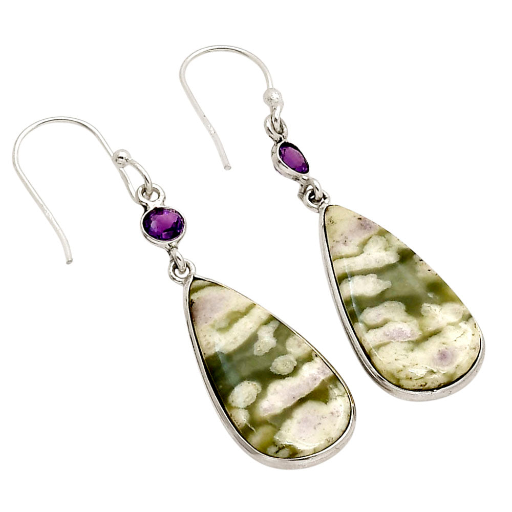 Peace Jade and Amethyst Earrings E-1002 SDE90296