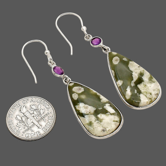 Peace Jade and Amethyst Earrings E-1002 SDE90301