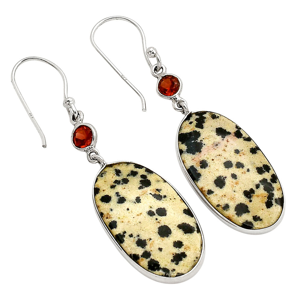 Dalmatian and Garnet Earrings E-1023 SDE90309