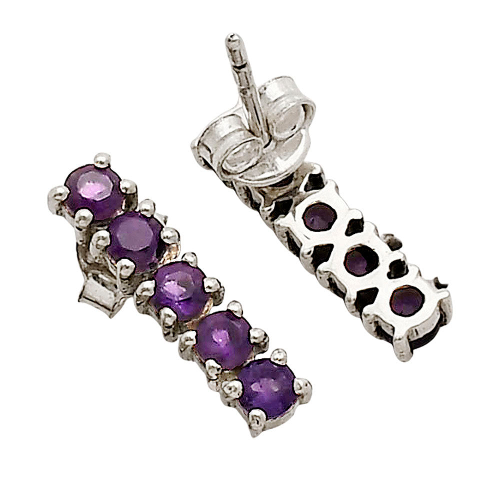 African Amethyst Stud Earrings E-1063 SDE90312