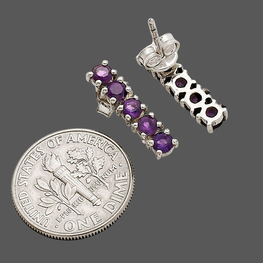 African Amethyst Stud Earrings E-1063 SDE90314