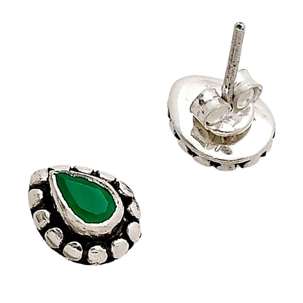 Green Onyx Stud Earrings E-1121 SDE90316
